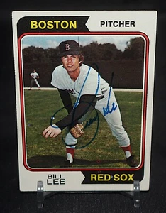 1974 TOPPS BASEBALL BILL LEE BOSTON RED SOX #118 AUTOGRAFO FIRMATO - Foto 1 di 2