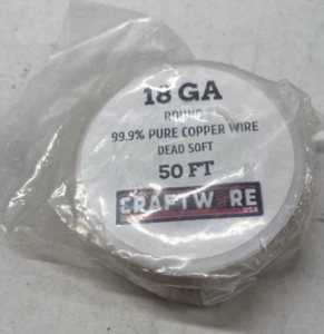 18 Ga Copper Wire  25 Ft. Spool  Dead Soft Pure Copper - Picture 1 of 2