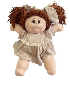 Vintage Puppe - weiche Skulptur selbstgemacht (Kohlflecken wie) braune Haare & Augen - Bild 1 von 5