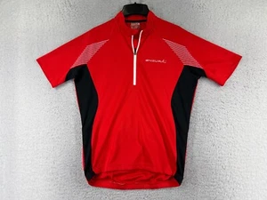 Endura Cycling Jersey Adult Medium Red Black 1/2 Zip E3104 Xtract II Pockets - Picture 1 of 15