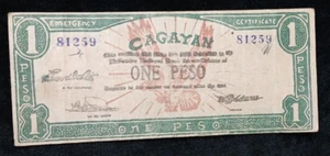 WWII Philippines Emergency 1 One Peso Cagayan Paper Money - Picture 1 of 2