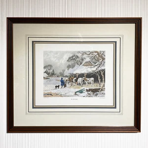 Vintage "WINTER" Art Print Professionally Framed - J. Dearman & D. Wolstenholme - Picture 1 of 11