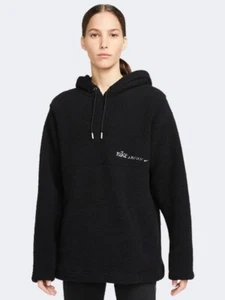 Nike Women's Sherpa Therma Fit Hooded Sweatshirt - Size XL Black / DQ6236-010 - Picture 1 of 9