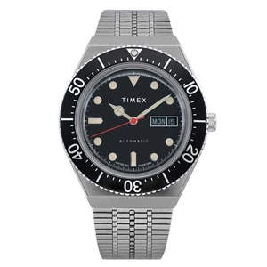 Q Timex-M79 40mm Stainless Steel Black Dial  Automatic Men Watch TW2U78300ZV - Picture 1 of 5