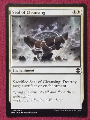 Magic The Gathering ETERNAL MASTERS SEAL OF CLEANSING white card MTG - Image 1 of 2