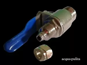 Raccordo Valvola Sfera Filetto 1/4" Tubo 6 mm Rubinetto Depuratore Osmosi Acqua - Foto 1 di 3