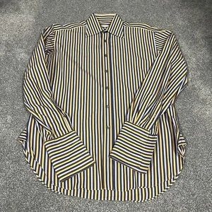 Camisa Alfred Dunhill London L 15.5 Multicolor Rayas Hecha en Italia Puño Francés - Imagen 1 de 9