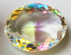 53.55 CT Rainbow Color Oval Cut Natural Mystic Topaz Loose Gemstone Gift 4 Women - Picture 1 of 8