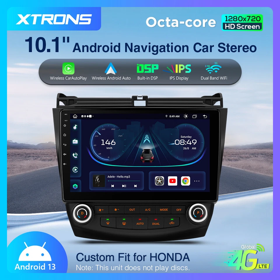 10.1" Android 14 8Core Car Stereo Radio GPS Navi 2+32G 4G LTE For Honda Accord - Image 1 of 4