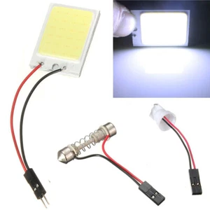 2pcs White 24 COB LED Panel Light Interior Door Trunk Map Dome Lamp T10+Festoon - Picture 1 of 8