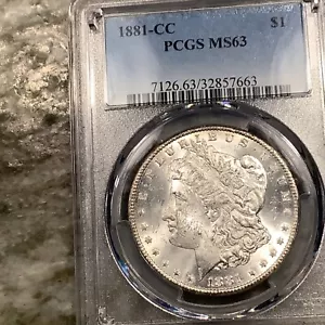 1881-CC Silver Morgan Dollar MS63 - Picture 1 of 2