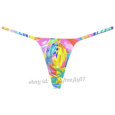 Men Slim Pouch Thong Underwear Strap Bikini Underpants Minimum Coverage G-String - Image 1 of 4