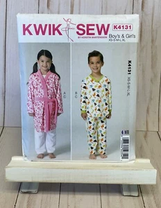 Kwik Sew 4131 Boy Girl Child XS-XL Pajamas PJs Robe Top Pants Sewing Pattern NEW - Picture 1 of 2