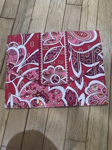 Vera Bradley Rosy Posies Travel Envelope Portfolio Red Boho - Picture 1 of 3