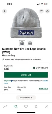 Gorro Supreme New Era Logo Caja FW19 Semana16 Foto 1 de 4