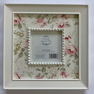 Simply Shabby Chic Bilderrahmen Rose Blumenmuster quadratisch 4x4 Öffnung - Bild 1 von 11