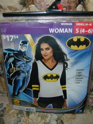 HALLOWEEN COSTUME: Batgirl Bat Girl DC Comics Woman L Shirt Cape Cosplay Quality - Image 1 of 3