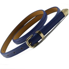 Women Lady Gold Buckle Skinny Faux Leather Belt Dress Corset Waist Band Belts