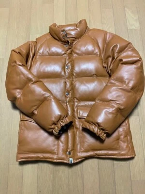 A BATHING APE Leather Down  Jacket  Size L - Image 1 of 4