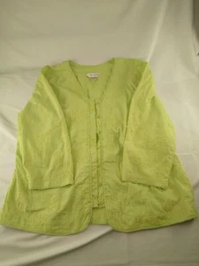 Christopher & Banks Blazer Jacket Lime Green Floral XL Women's - Picture 1 of 3
