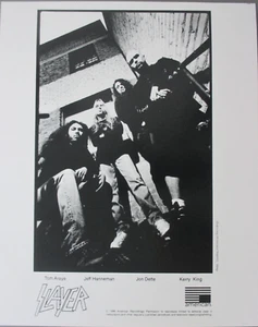 Slayer 8" X 10" glossy black & white promo photo 1996 ! - Picture 1 of 1