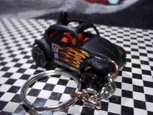 1956 VW BAJA BUG KEYCHAIN,MATTE BLACK W/FLAME JOB,good condition. - Picture 1 of 1