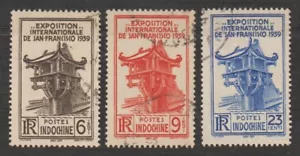 VN Stamps Indochine Set of 3 Exposition Internationale De San Francisco Used NH - Picture 1 of 1