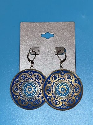 Pendientes Target Dangle Blue Circle Boho Mandala Medallón Festival 2009 Foto 1 de 4
