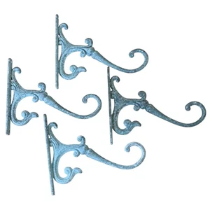 Vintage Decorative Metal Aluminum Wall Bracket Hook Plant Lot 4 Salvage 12" - Picture 1 of 12