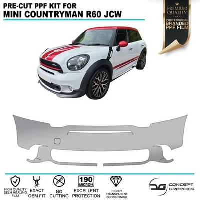 Pellicola protezione vernice PPF protezione pietra paraurti anteriore per Mini Countryman JCW R60 - Immagine 1 di 4