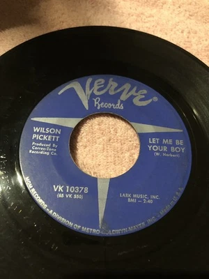 Wilson Pickett Let Me Be Your Boy 45 Soul Verve VK 10378 очень хорошее состояние - Изображение 1 из 2