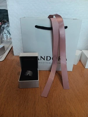 Genuine Pandora Retired Shimmering Ocean Silver Ring S925 ALE Size 50 - Image 1 of 4