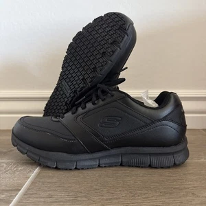SKECHERS MEN'S NAMPA FOOD SERVICE SHOE - BLACK - SIZE 10 - Picture 1 of 10