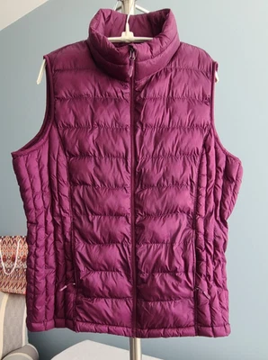 32 Degrees Heat 羽绒轻便背心尺寸 XL 勃艮第拉链 — 第 1/4 张图片