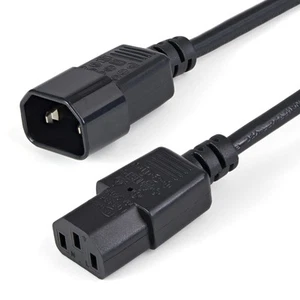 StarTech.com 1m (3ft) Power Extension Cord, C14 to C13, 10A 125V, 18AWG, Compute - Picture 1 of 5
