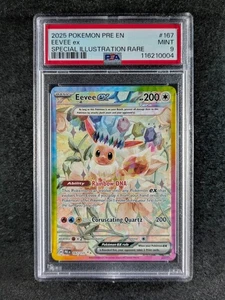 2025 Pokemon EEVEE EX 167/131 Prismatic Evolutions PRE EN SIR Holo English PSA 9 - Picture 1 of 3