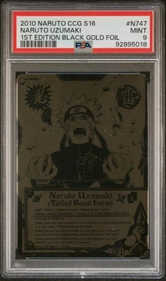 NARUTO CCG NARUTO UZUMAKI #747 1ST EDITION BLACK AND GOLD FOIL SUPER RARE - Image 1 of 2