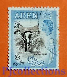 U1291- ADEN 1953 QUEEN ELIZABETH II - CRATER PASS 5s USED - Picture 1 of 1