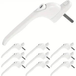 10 x UPVC Universal Lockable Window Handles White Espag Keys 41mm Indoor Outdoor - Picture 1 of 5