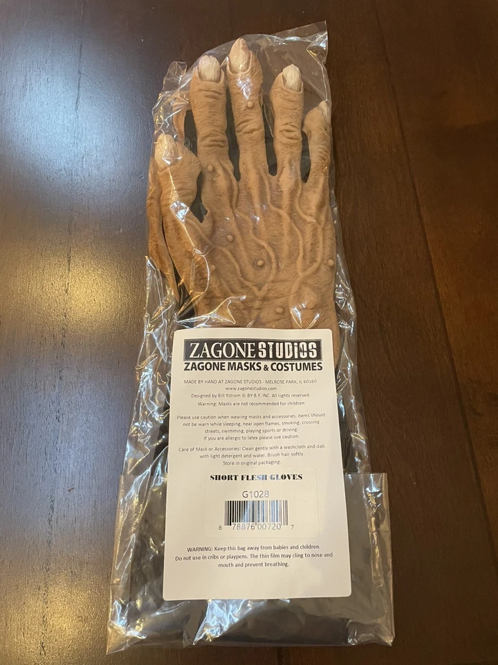 ZAGONE STUDIOS SHORT FLESH MONSTER VEIN POPPING LATEX HANDS GLOVES - Image 1 of 2