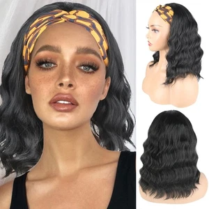 Curly Hair Wigs Half Headband Wig Short Wavy Headband Wig Heat Resistant Wig - Picture 1 of 11
