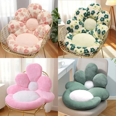 Flower Shaped Chair Cushion Plush Faux Rabbit Fur Pillow Seat Pad for Bed Sofa - Image 1 of 4