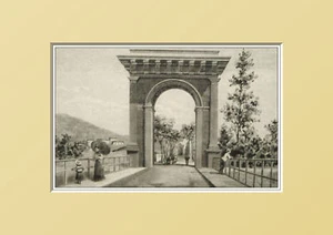 ONEGLIA_IMPERIA-Suspension Bridge Arch. 1898 Passepartout. - Picture 1 of 1