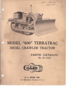 Case 600 Terratrac Diesel Crawler Tractor Parts Manual 1959 - Picture 1 of 1