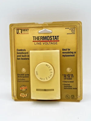 Cadet C912DW Wall-Mounted Thermostat Line Voltage White for Baseboard Heaters - Image 1 of 4