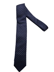 Corbata de seda con estampado geométrico azul Eton para hombre nueva con etiquetas hecha en Italia talla única - Imagen 1 de 6