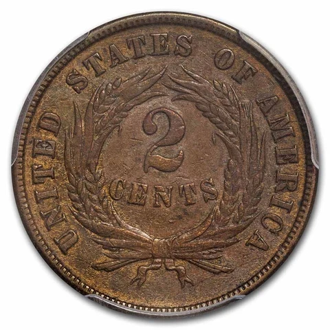 1871 Two Cent Piece AU - SKU#214747 Cover
