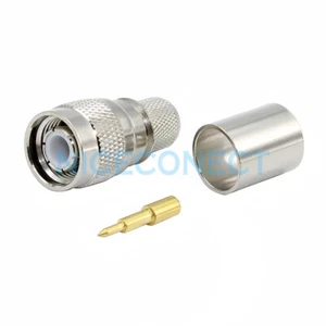 TNC Crimp Male Plug Straight RF Coax Connector for LMR400 RG8 RG213 RG214 Cable - Picture 1 of 4