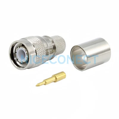 TNC Crimp Male Plug Straight RF Coax Connector for LMR400 RG8 RG213 RG214 Cable - Image 1 of 4