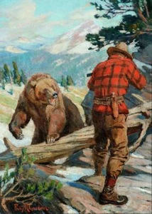 Hunter Bear, A Hairs Breath of Escape  by Phillip Goodwin - Picture 1 of 1